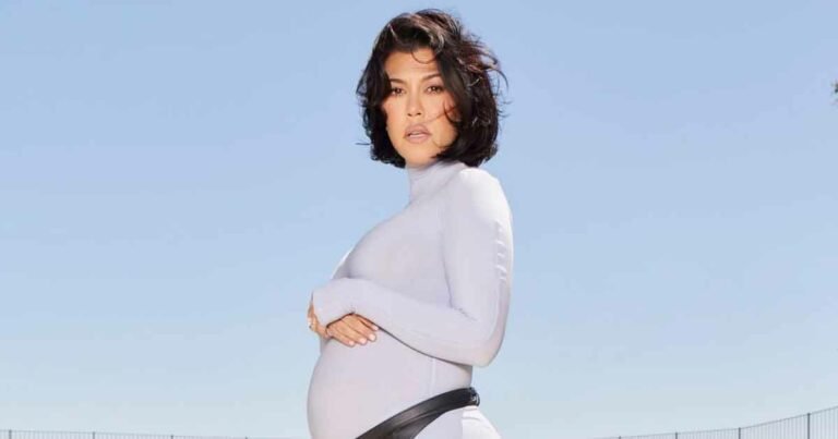 Kourtney kardashian shows off pregnancy describes it as empowering.