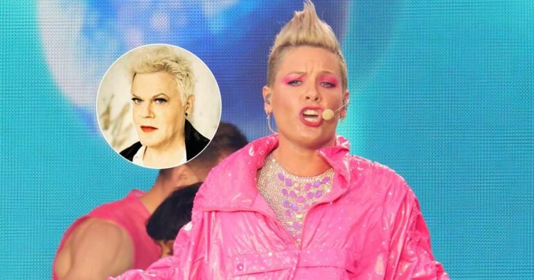 Pink responds to troll using comedian eddie izzards picture to wish her happy birthday questions their spiteful intentions.